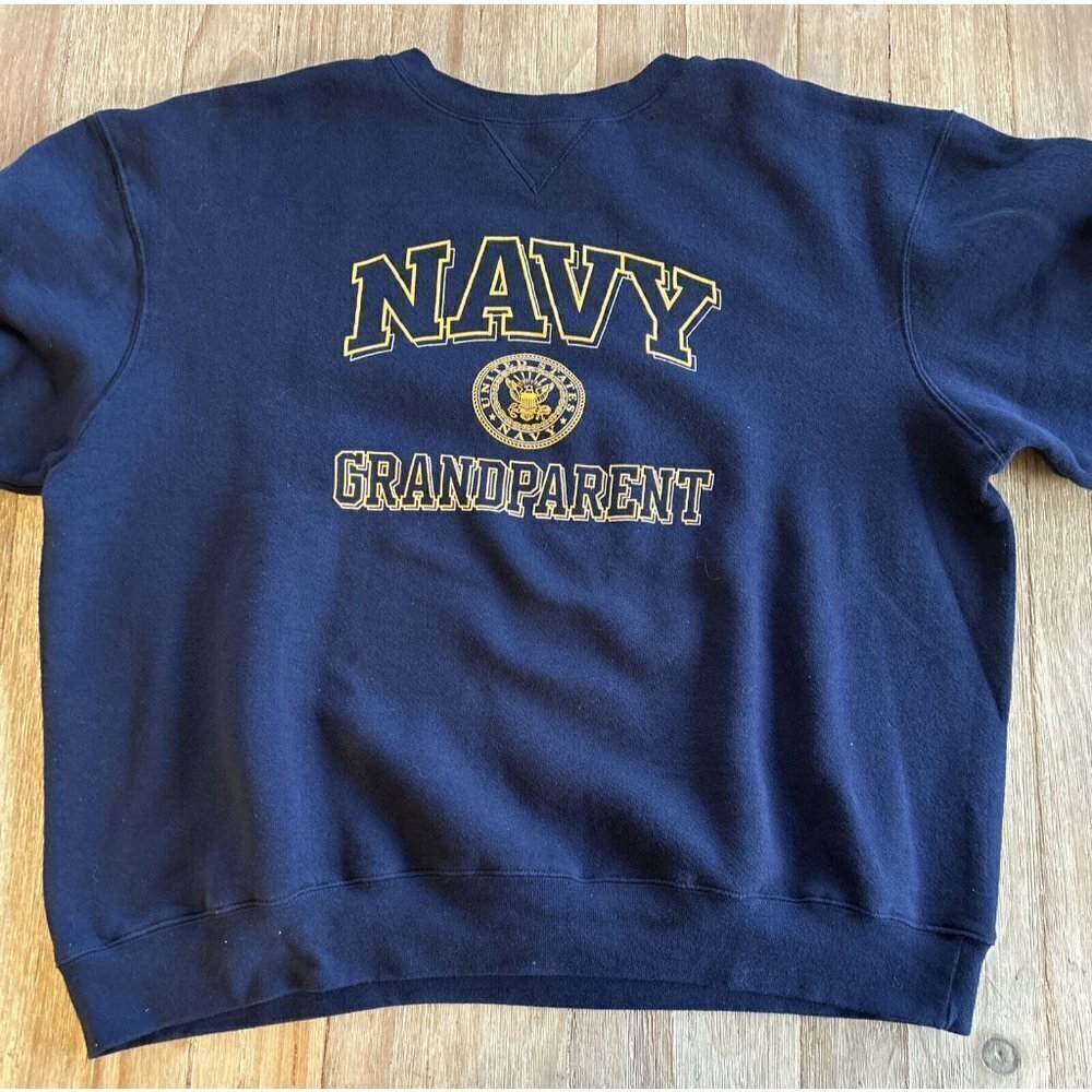 SOFFE United States Navy USN GRANDPARENT Crewneck Pullover Sweatshirt Adult 2XL